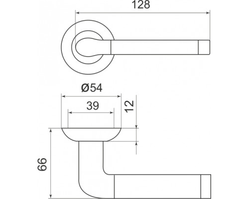 Ручка Armadillo (Армадилло) раздельная R.LD54.Stella (Stella LD28) SN/CP-3 матовый никель/хром