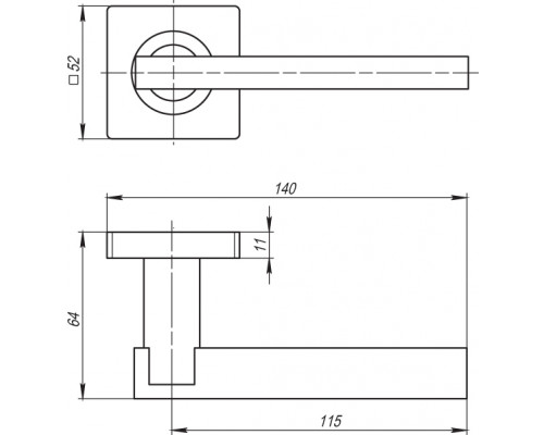 Ручка Armadillo (Армадилло) раздельная K.SQ52.ORBIS (ORBIS SQ004) SN/CP-3 матовый никель/хром