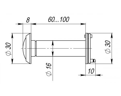 Глазок Armadillo (Армадилло) дверной противопожарный, оптика стекло DV-PRO 3/100-60/BR (DVG3) GP золото