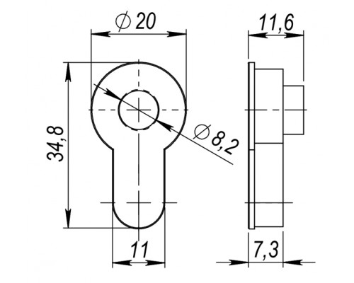 Вставка Armadillo (Армадилло) под шток ET.TANG.UNI (CYLINDER) GP-2 золото