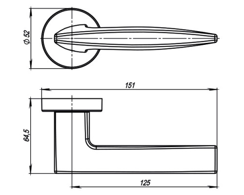 Ручка Armadillo (Армадилло) раздельная R.URB52.SQUID (SQUID URB9) ОВ-13 античная бронза