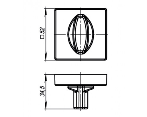 Ручка Armadillo (Армадилло) поворотная BK6.K.USQ52 (BK6/USQ) BB-17 коричневая бронза