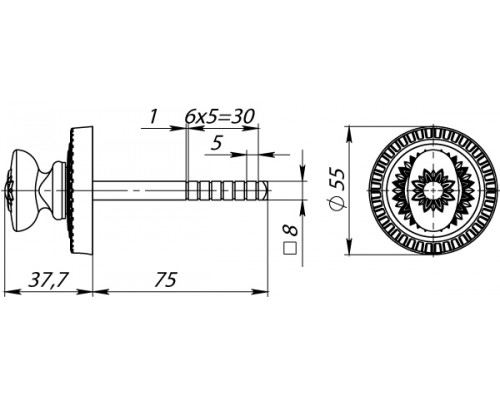 Ручка Armadillo (Армадилло) поворотная BKW8.R.CL55 (BKW8/CL) BB-17 коричневая бронза