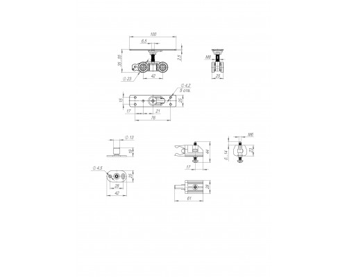 Комплект Armadillo (Армадилло) для раздвижных дверей SLD.Comfort-PRO.SET1.rollers/80