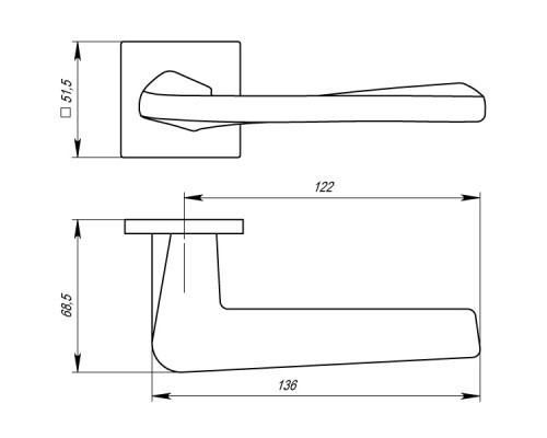 Ручка Armadillo (Армадилло) раздельная K.USS52.TORSO (TORSO USS) BL-26 черный