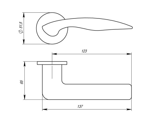 Ручка Armadillo (Армадилло) раздельная R.URS52.WAVE (WAVE URS) SN-3 матовый никель