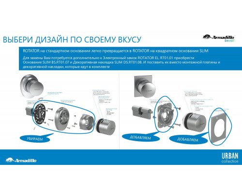 Декоративная Armadillo (Армадилло) накладка SLIM DS.RT01.08 СP хром