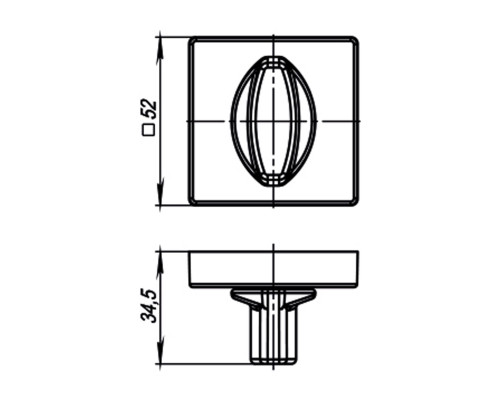 Ручка Armadillo (Армадилло) поворотная BK6.K.USQ52 FSG-39 флорентийское золото