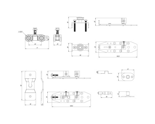 Комплект Armadillo (Армадилло) для раздвижных профильных дверей SLD.Comfort-PRO.SET4.PROF synchron/80