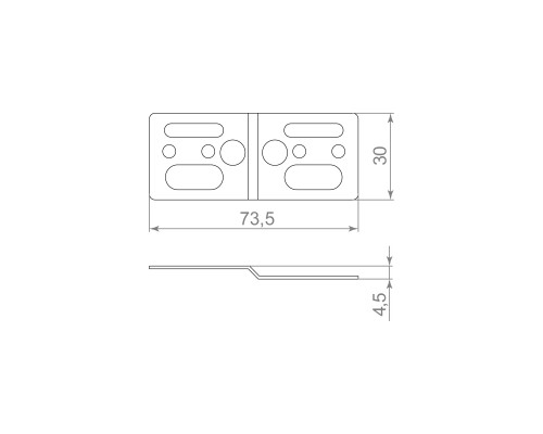 Комплект Armadillo (Армадилло) пластина крепежная с винтами SWD.Scope 75/30/5 plate with screws