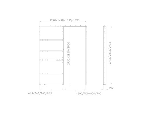 Пенал для скрытой раздвижной Armadillo (Армадилло) системы SLD.Comfort-PENAL caseta 900/2900