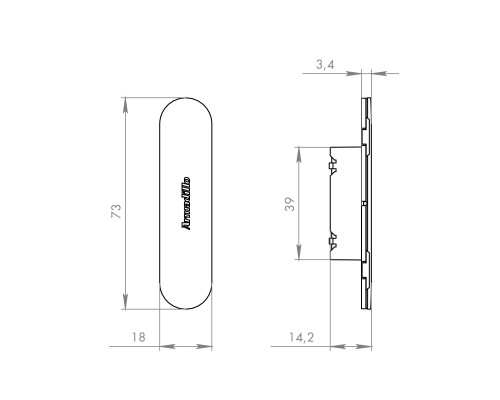 Ответная планка Armadillo (Армадилло) для деревянных коробов GRAVITY.PUSH SP01.73.18 WH Белый