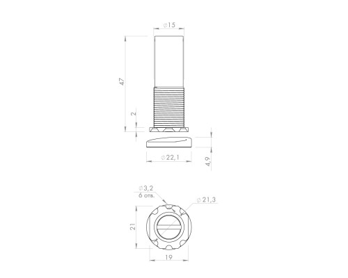 Упор Armadillo (Армадилло) дверной скрытый MAX INOX/2