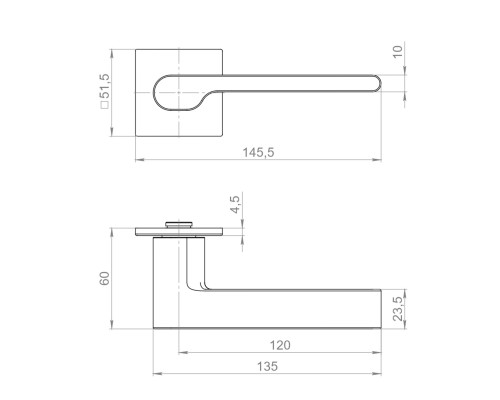 Ручка Armadillo (Армадилло) раздельная K.YM.COTTA MWSC-33 итальянский тисненый
