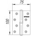 Петля Fuaro (Фуаро) съемная IN4430SR AB правая (413-4 100x75x2,5) бронза