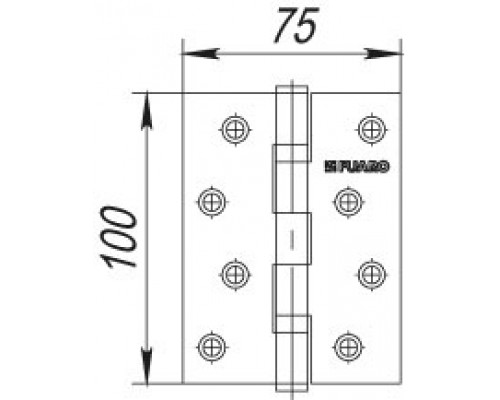 Петля Fuaro (Фуаро) универсальная IN4200U SB (2BB 100x75x2,5) мат. золото
