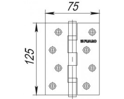 Петля Fuaro (Фуаро) универсальная IN5200U CP (2BB 125x75x2,5) хром