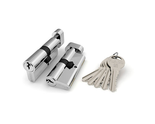 Цилиндровый Fuaro (Фуаро) механизм (R302/60) R3002Knob60(25+10+25) CP хром 5Key с вертушкой