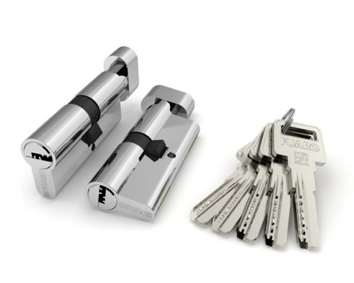 Цилиндровый Fuaro (Фуаро) механизм (R602) R6002Knob68(26+10+32) CP хром 5Key с вертушкой