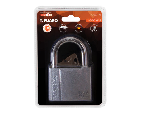 Замок Fuaro (Фуаро) навесной PL-PROTEC-3075 3key (PL-3075) англ. /блистер