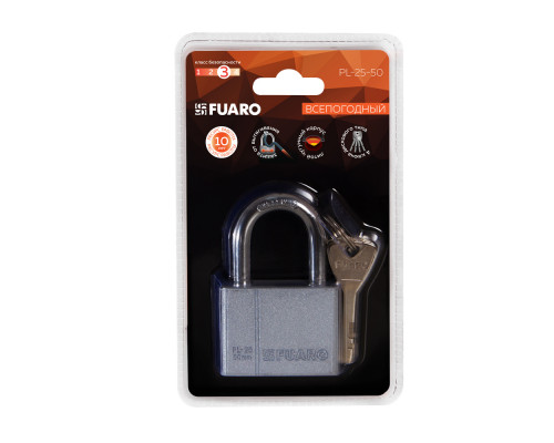 Замок Fuaro (Фуаро) навесной PL-PROTEC-2550 4 fin key (PL-2550) фин. /блистер