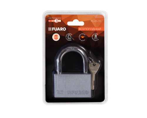 Замок Fuaro (Фуаро) навесной PL-PROTEC-2570 4 fin key (PL-2570) фин. /блистер