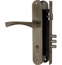 Замок цилиндровый Fuaro (Фуаро) с в комплекте с ручкой LOCKSET.9011 (SET F9011) AB бронза