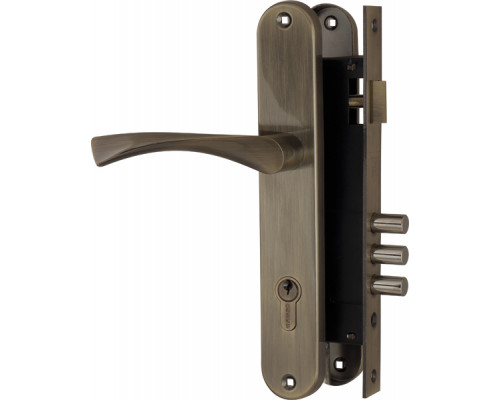 Замок цилиндровый Fuaro (Фуаро) с в комплекте с ручкой LOCKSET.9011 (SET F9011) AB бронза