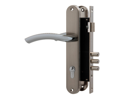 Замок цилиндровый Fuaro (Фуаро) с в комплекте с ручкой LOCKSET.9013 (SET F9011) SN/CP мат.никель