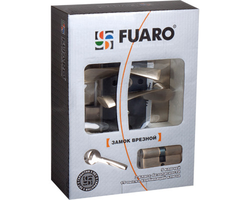 Замок цилиндровый Fuaro (Фуаро) с в комплекте с ручкой LOCKSET.9013 (SET F9011) SN/CP мат.никель