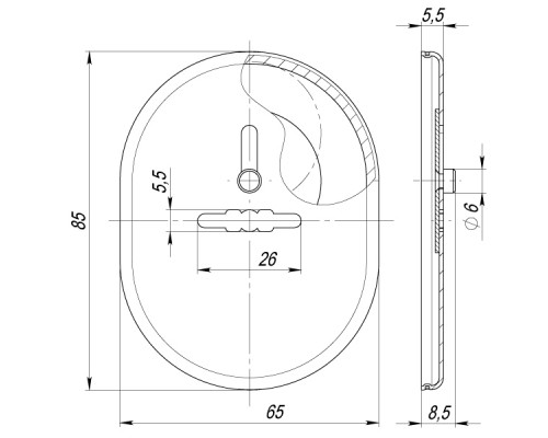 Накладка Fuaro (Фуаро) на сувальдный замок ESC.S-lift.SF/OV.476 (ESC 476) с шторкой GP латунь