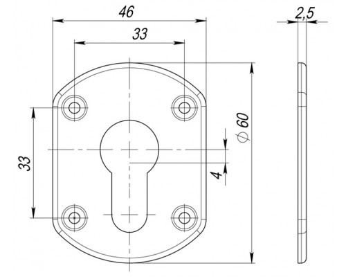 Накладка Fuaro (Фуаро) на цилиндр ESC.C+C/OV.set (ESC031) CP хром (2шт.)