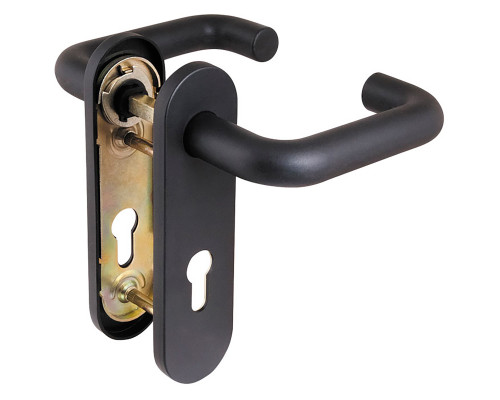 Ручка Fuaro (Фуаро) дверная FP.DH172.0433 NE (DH-0433 NE) (9x140) с пружиной BL-24 черный