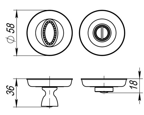 Ручка Fuaro (Фуаро) поворотная BK6.R.SM58 (BK6 SM) GOLD-24 золото24К