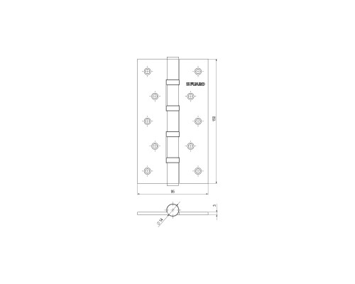 Петля Fuaro (Фуаро) универсальная IN6400U PB (4BB 150x95x3) латунь