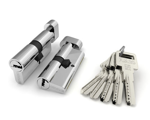 Цилиндровый Fuaro (Фуаро) механизм (R602/100) R6002Knob100(45+10+45) CP хром 5Key с вертушкой