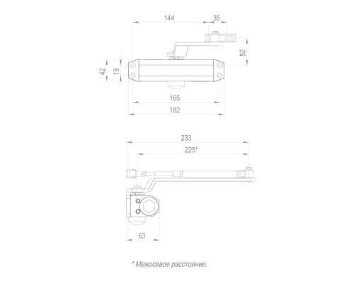 Доводчик Fuaro (Фуаро) дверной DC20-4 (DC-204) WH до 85 кг (белый)