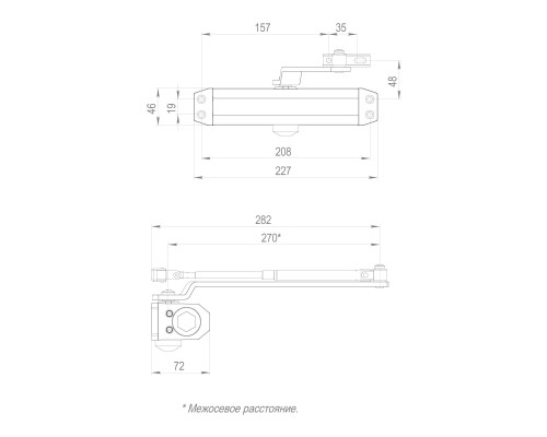 Доводчик Fuaro (Фуаро) дверной DC20-5 (DC-205) AL до 120 кг (алюминий)