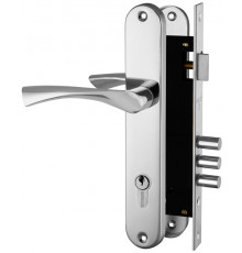Замок цилиндровый Fuaro (Фуаро) с в комплекте с ручкой LOCKSET.9011 (SET F9011) CP хром