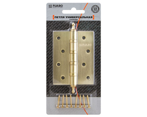 Петля Fuaro (Фуаро) универсальная IN4400UA-BL PB (4BB/A/BL 100x75x2,5) латунь БЛИСТЕР