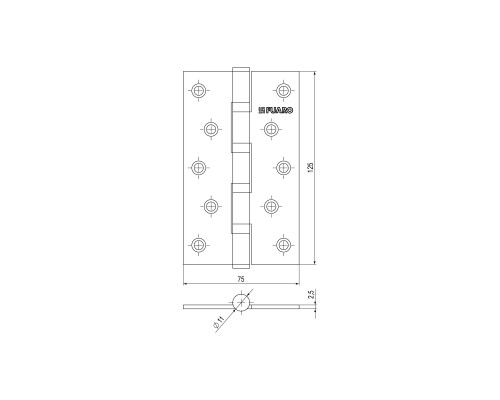 Петля Fuaro (Фуаро) универсальная IN5400U-BL AB (4BB/BL 125x75x2,5) бронза БЛИСТЕР