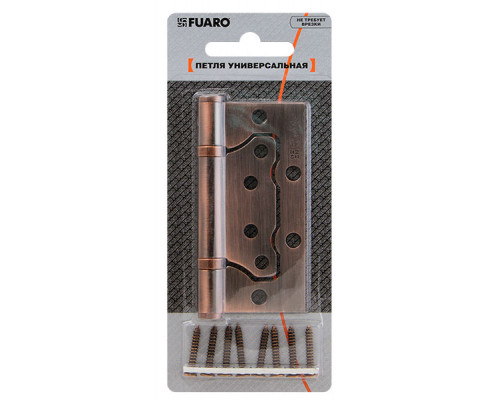 Петля Fuaro (Фуаро) универсальная без врезки IN4500W-BL AC (500-2BB/BL 100x2,5) медь БЛИСТЕР