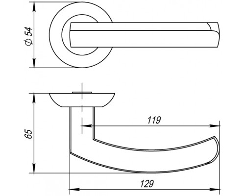 Ручка Fuaro (Фуаро) раздельная R.AR54.ALFA (ALFA AR) 140mm SN/CP-3 матовый никель/хром