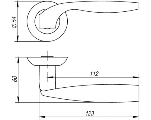 Ручка Fuaro (Фуаро) раздельная R.AR54.BOSTON (BOSTON AR) 140mm SN/CP-3 матовый никель/хром
