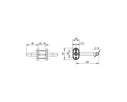 Ручка Fuaro (Фуаро) раздельная R.DSS304-0203P/19 (DSS-0203P/19) INOX 304