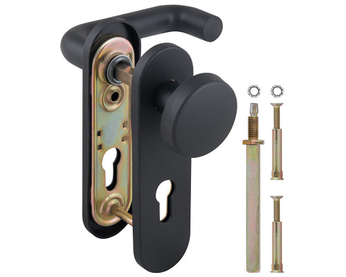 Ручка Fuaro (Фуаро) дверная FP.DH72.043P-KNOB NE (DH-043P-KNOB NE), нейлон, квадрат 9x90 мм, BL-24 черный
