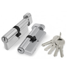 Цилиндровый Fuaro (Фуаро) механизм (100 ZM/70) 1000ZMKnob70(30+10+30) CP хром 5Key с вертушкой