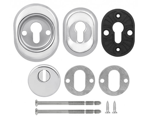 Броненакладка Fuaro (Фуаро) DEF.CRE/OV-set.9726 (DEF 9726) M6x90 врезная с чашкой CP-8 хром