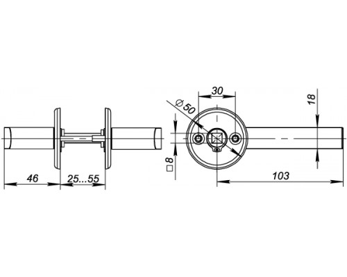 Ручка Fuaro (Фуаро) раздельная R.FIN50.H-0661 (H-0661) СP хром