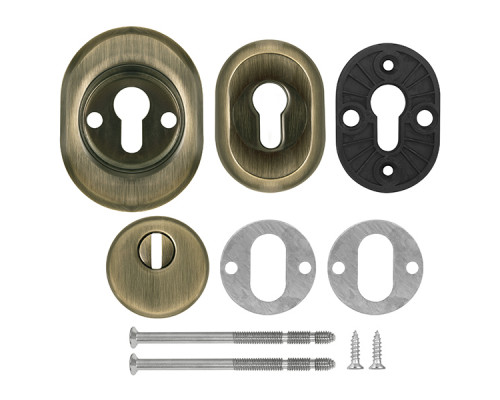 Броненакладка Fuaro (Фуаро) DEF.CRE/OV-set.9726 (DEF 9726) M6x90 врезная с чашкой AB-6 зелёная бронза